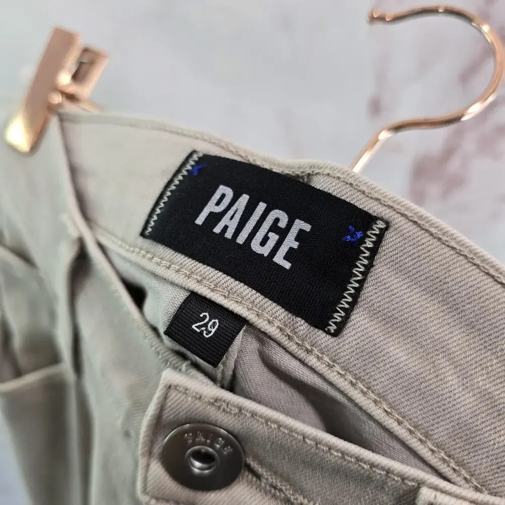Paige Jeans Mens 29 X 34 Federal Slim Straight Stretch Denim Vintage Aged Beige